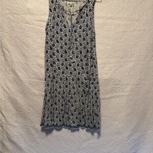 Blue and White Sleeveless Dress